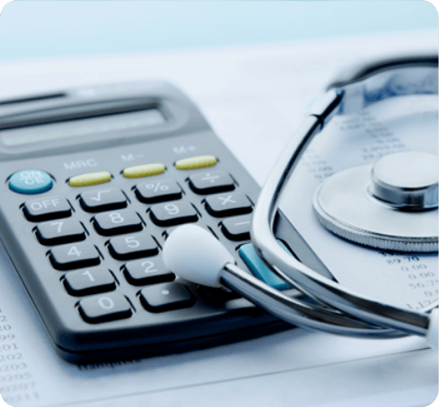 Calculator with Stethoscope Overlapping